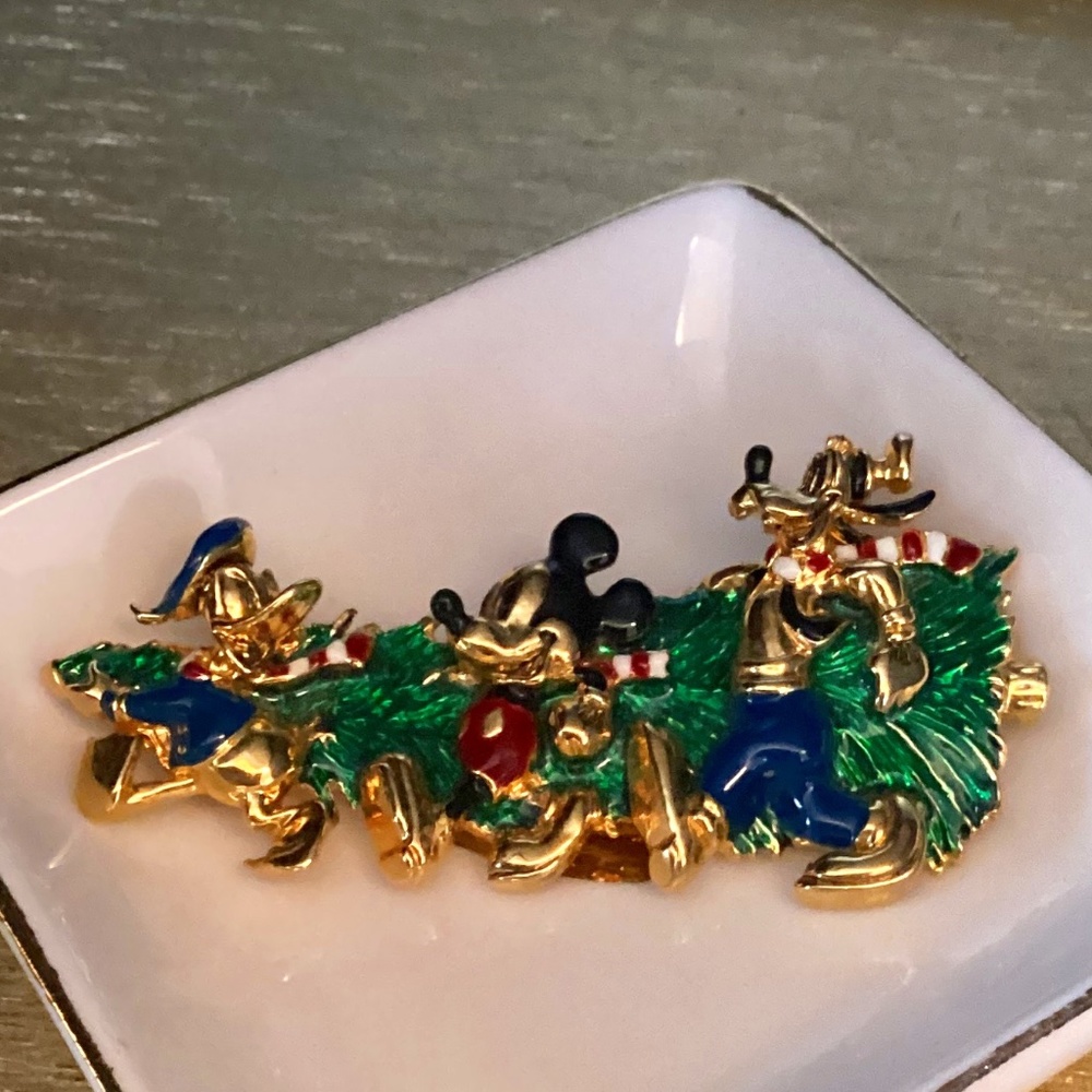 Disney Napier Christmas brooch Pluto, Donald & Mickey vintage